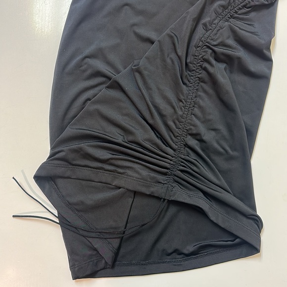 Black Ruched Mini Dress - Picture 2 of 6